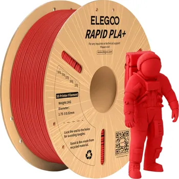 3D tisk Filament Elegoo Rapid PLA+ Červený 1 kg RYCHLÝ a ODOLNÝ