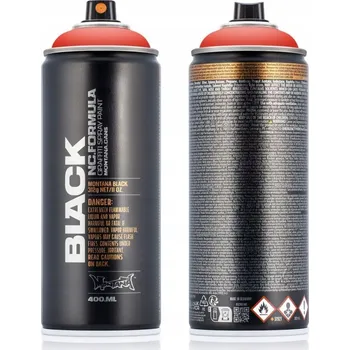 Barva ve spreji Montana ČERNÁ 400ml POWER ČERVENÁ P3000