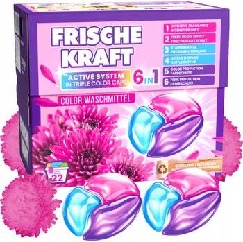 Kapsle na praní Frische Kraft Color 6v1 Německé Kapsle na Barevné Prádlo 22ks