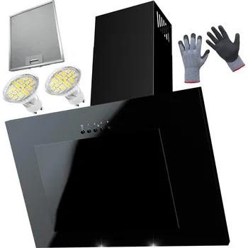 Digestoř Digestoř Maan KUCHYŇSKÝ KOMÍNOVÝ ODSAVAČ PAR ČERNÝ SKLO 60 CM VÝKONNÝ