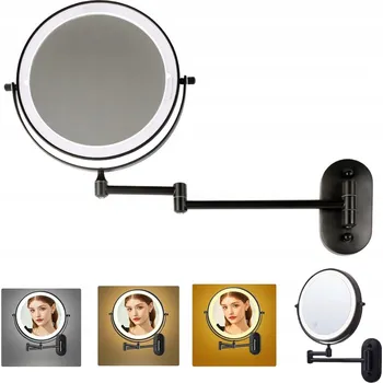 Zrcadlo Kosmetické zrcátko na zeď s LED podsvícením a zvětšením pro líčení
