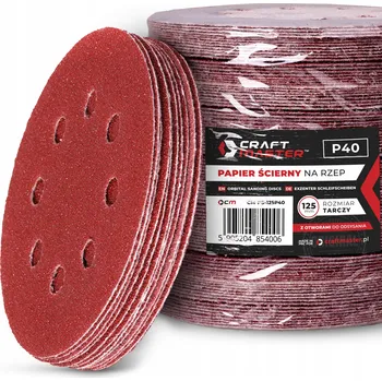 Brusný papír BRUSNÝ PAPÍR NA SUCHÝ ZIP 125 mm, P40, KOTOUČ S OTVORY PRO BRUSKU - ŽIRAFA