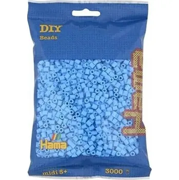 Dětské navlékací korálky KORÁLKY HAMA MIDI 3000 201-46 MODRÉ PASTELOVÉ