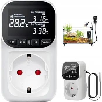 TERMOSTAT 230V S ALARMEM A INTELIGENTNÍM ČASOVAČEM BÍLÝ