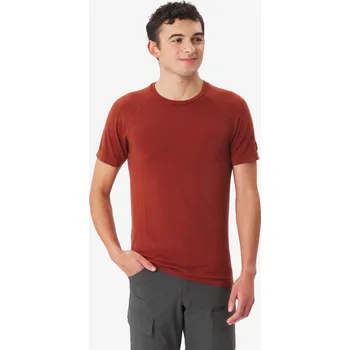 FORCLAZ Pánské turistické tričko s krátkým rukávem z vlny merino Merino Seamless XL KAŠTANOVÁ|VÍNOVÁ