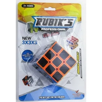 Hlavolam KOSTKA ŁAMIGŁÓWKA 3X3X3 ČERNÁ S KARBONOVÝMI NÁLEPKAMI