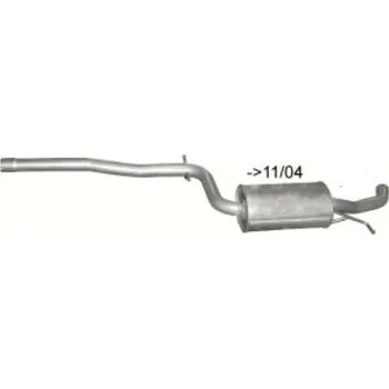 Střední díl výfuku Výfuk Polmostrów - střední tlumič - díl výfuku VOLKSWAGEN Touran 2.0 TDi Turbo Diesel (PR 30.157 [283-631])