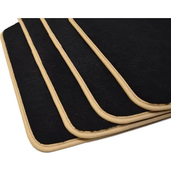 autokoberec Peugeot Expert 07-16 (velurová podlaha) Autokoberce Černé LUX + BÉŽOVÁ kůže