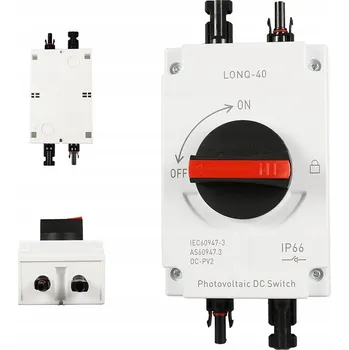 vypínač DC 32A Hlavní Vypínač Napájení Fotovoltaických Panelů pro Montáž na Povrch 1000V