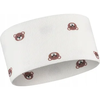 Čepice Dětská bavlněná čelenka na hlavu široká s medvídkem 48-54 cm