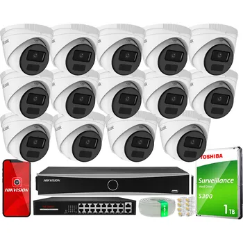 IP kamera Sada pro monitoring 14x IPCAM-T4-P Full HD, PoE, H.265+ Hilook Hikvision