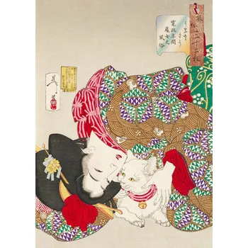 Plakát Plakát, Obraz - Woman With Pet Kansei Era (1888) By Tsukioka Yoshitoshi