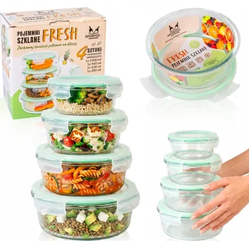 Dóza na potraviny Sada skleněných dóz SuperButelki Fresh zelená 4 ks