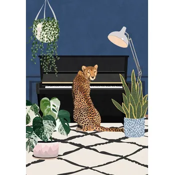 Plakát Plakát, Obraz - Cheetah playing piano, Sarah Manovski