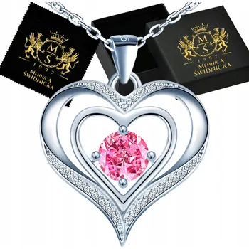 Náhrdelník Náhrdelník Srdíčko Řetízek Stříbro 925 Zirkony