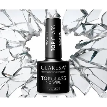 Lak na nehty Claresa Top Glass No Wipe 5g hybridní top
