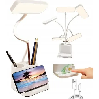 Lampička Stolní lampička LED USB s organizérem na tužky a držákem na telefon - ideální do školy i do kanceláře