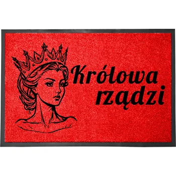 Rohožka VCHODOVÁ ROHOŽKA ČERVENÁ 40X60 POD DVEŘE VTIPNÁ ZÁBAVNÁ KRÁLOVNA VLÁDNE
