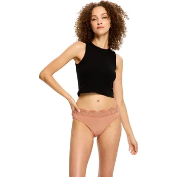 Menstruační kalhotky Menstruační kalhotky Modibodi Sensual Hi Waist Bikini Light Cameo Peach (MKMSHWLCP) S
