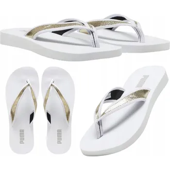 Dámské žabky Dámské žabky PUMA Sandy Flip Metallic Shine puma white/puma gold, velikost 38 EU