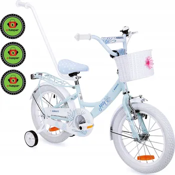 Dětské kolo DĚTSKÉ KOLO 16 PALCŮ PRO DÍVKU S KOŠÍKEM A VODICÍ TYČÍ +