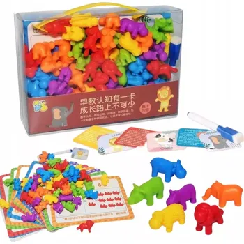 Dřevěná hračka VELKÁ EDUKAČNÍ SADA VÝUKA POČÍTÁNÍ BAREV MONTESSORI HRA TŘÍDIČ karty