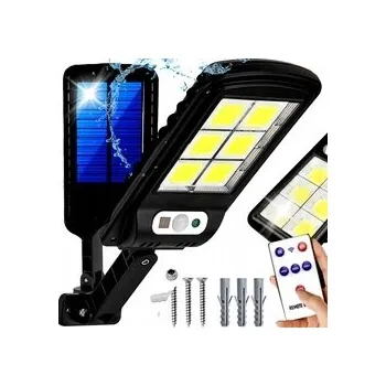 Venkovní osvětlení VÝKONNÁ SOLÁRNÍ LAMPA LED COB POULIČNÍ SVĚTLO S ČIDLEM POHYBU A SOUMRAKU + DÁLKOVÉ OVLÁDÁNÍ