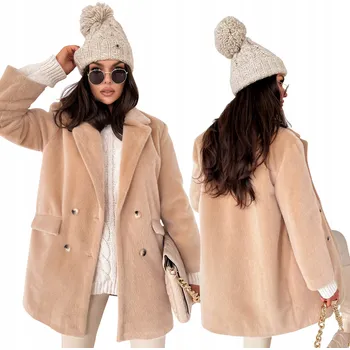 DStreet dámský kabát béžový oversize bez kapuce TY3886 velikost S