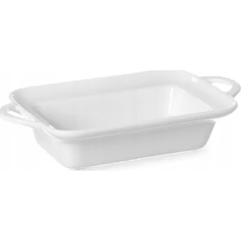 OBDÉLNÍKOVÁ ZAPÉKACÍ MÍSA S UCHYTY, BÍLÝ PORCELÁN