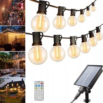 Venkovní osvětlení LED zahradní girlanda 10 m + 12x LED žárovka G40 voděodolná