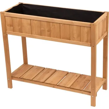 Strend Pro Vyvýšený záhon s policí 89 x 33 x 76 cm hnědý