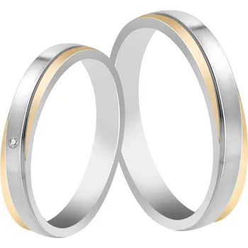 Prsten Snubní prsten z chirurgické oceli dvoubarevný bez kamene