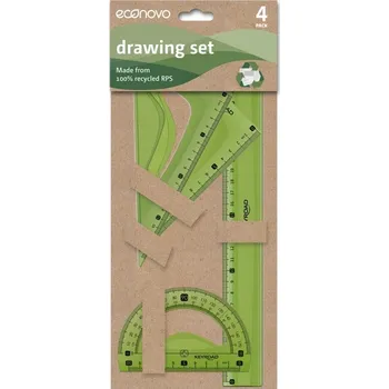 pravítka Geometrický set KEYROAD pravítko 30 cm, úhloměr 10 cm, trojúhelník 13 cm a 18 cm