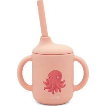 Silikonový hrneček s brčkem pro děti Chobotnice SASSI