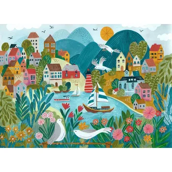 Plakát Plakát, Obraz - Coastal Village, Caroline Bonne Muller