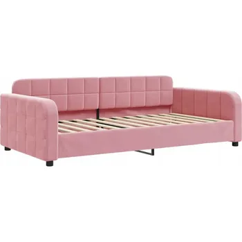 Pohovka Růžová pohovka s funkcí spaní 223 x 110 x 71 cm, sametová