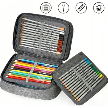 Penál VELKÝ ŠKOLNÍ PENÁL ČTYŘKOMOROVÝ VÍCEÚČELOVÝ ŠEDÝ