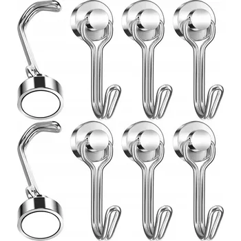 Věšák 8 KS MAGNETICKÝ HÁČEK NA LEDNIČKU MAGNETICKÉ HÁČKY K ZAVĚŠENÍ