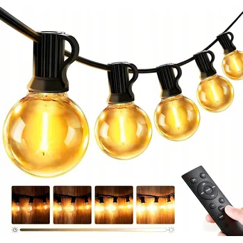 Venkovní osvětlení Světelný zahradní řetěz 30M s 50 LED žárovkami, voděodolný IP44