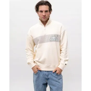 Pánská mikina MIKINA BEZ KAPUCE SE STOJÁČKEM Béžová KRÉMOVÁ BAVLNĚNÁ Lacoste Half Zip S