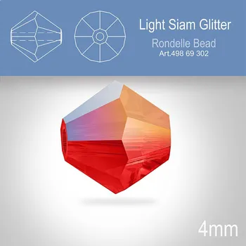 Dětské zboží PRECIOSA Bicone MC BEAD (sluníčko) velikost 4mm. Barva LIGHT SIAM GLITTER. Balení 30ks