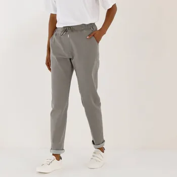 Dámské kalhoty Jogging kalhoty s pružným pasem, denimové šedá 52