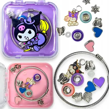 Náramek SADA ŠPERKŮ KUROMI NÁRAMEK S 9 PŘÍVĚSKY KREATIVNÍ DÁREK