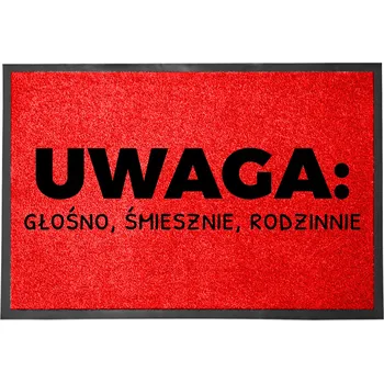 Rohožka VCHODOVÁ ROHOŽKA ČERVENÁ 40X60CM S HUMOREM ZÁBAVNÁ PŘED DVEŘE POZOR