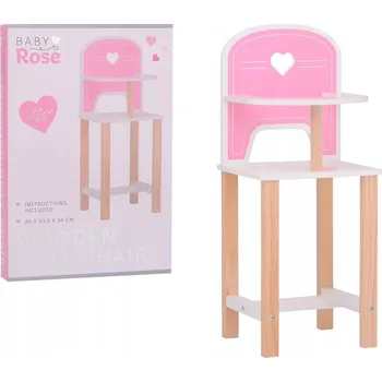 Doplněk pro panenku Dřevěná židlička pro panenky Baby Rose pro panenky 35-45 cm Joueco