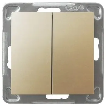 vypínač Dvojitý vypínač Klasik, Podomítkový Ospel zlatý ŁP-17Y/M/28