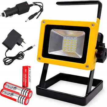 LED HALOGENOVÁ PŘENOSNÁ LAMPA 30W PRACOVNÍ REFLEKTOR STAVEBNÍ NABÍJEČKA