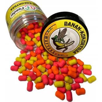 Boilies NÁSTRAHA MAGIC FEEDER BANAN-KUKUŘICE WAFTERS DUMBELLS 7 mm