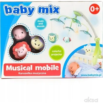 Kolotoč nad postýlku Kolotoč Zvířátka Do Dřevěné Postýlky Cestovní BabyMix