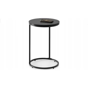 Konferenční stolek Malý kulatý příruční stolek Colin černý, k zasunutí pod pohovku